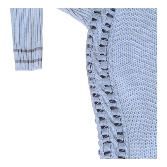 CAbi Slip Stitch Sweater S Oversized Chunky Knit Tunic Lagenlook Pullover Cream - Picture 13 of 16